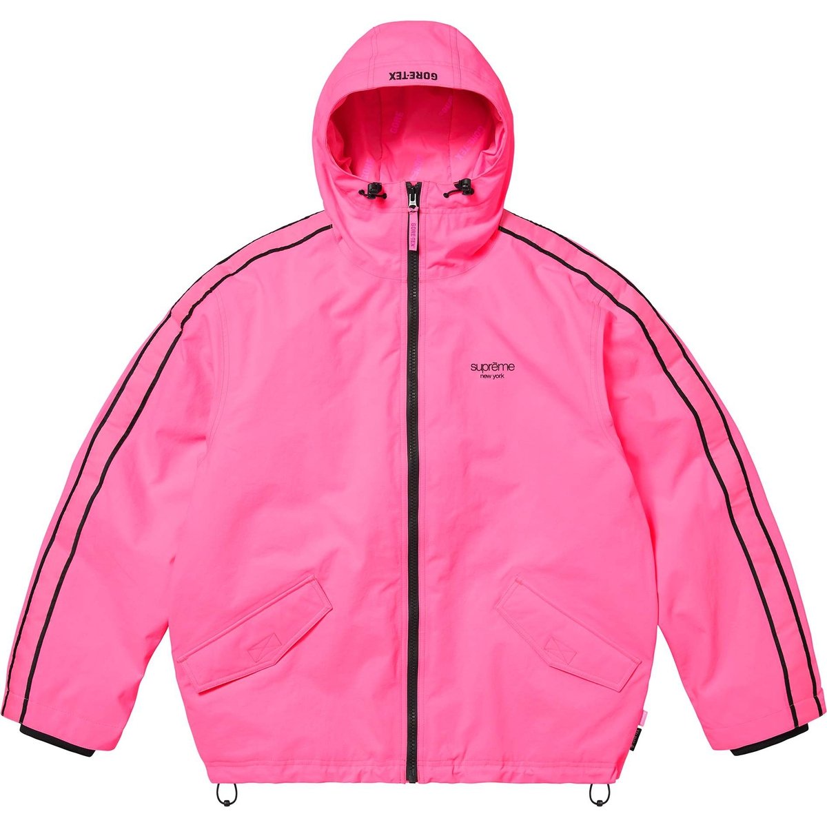 Details on GORE-TEX Stripe Hooded Jacket Fluorescent Pink from spring summer
                                                    2025