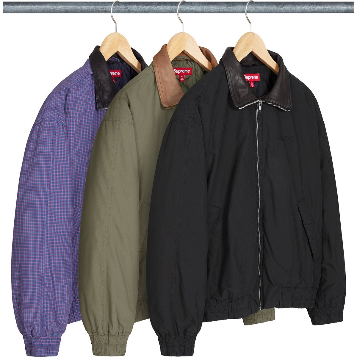 Supreme Leather Collar Utility Jacket for spring summer 25 season