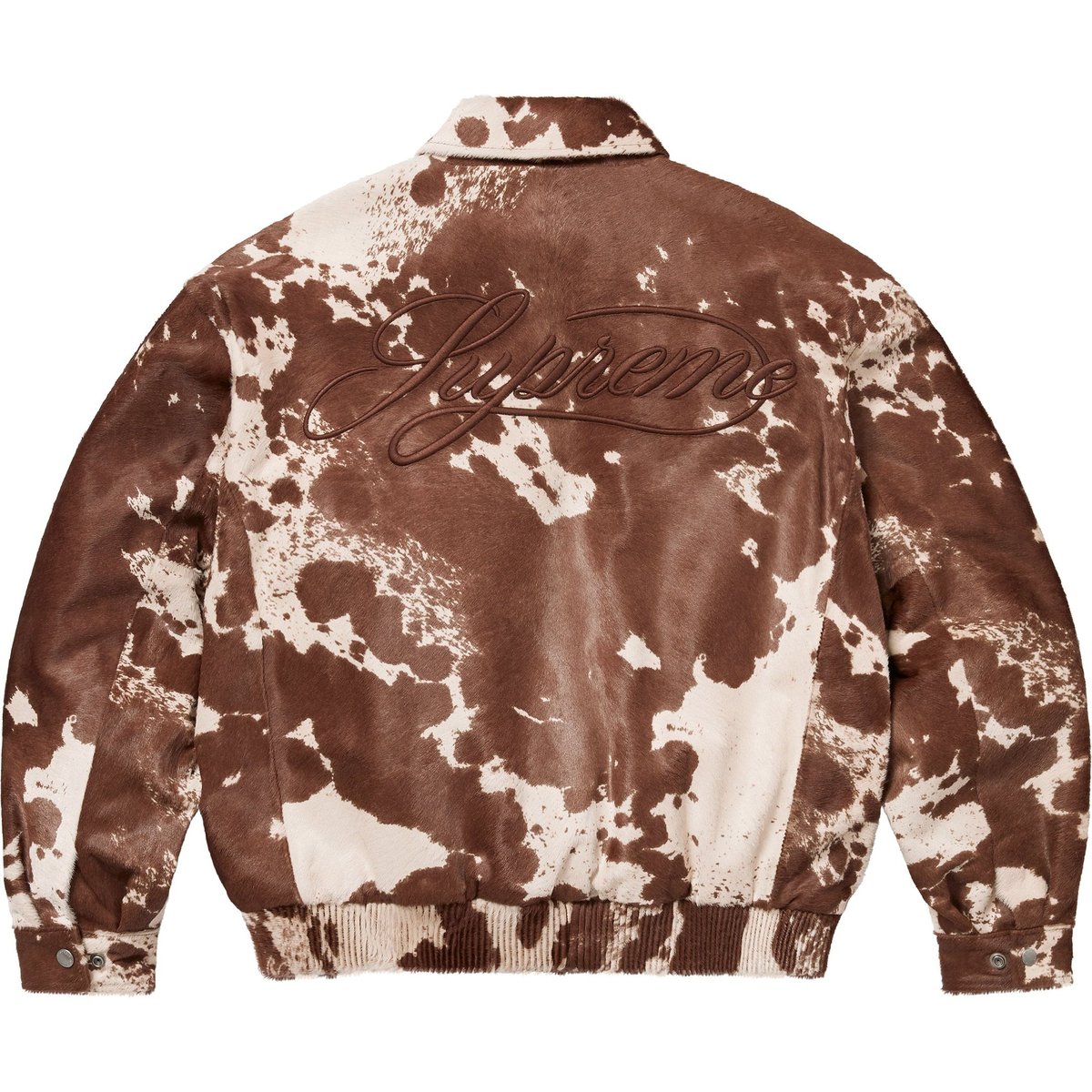 Details on Ponyhair Varsity Jacket Cow from spring summer
                                                    2025 (Price is $1198)