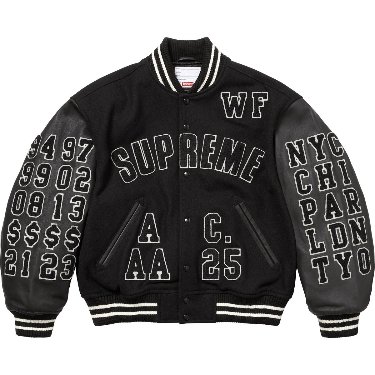 Details on Praises Varsity Jacket Black from spring summer
                                                    2025