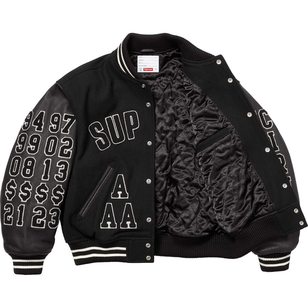 Details on Praises Varsity Jacket Black from spring summer
                                                    2025