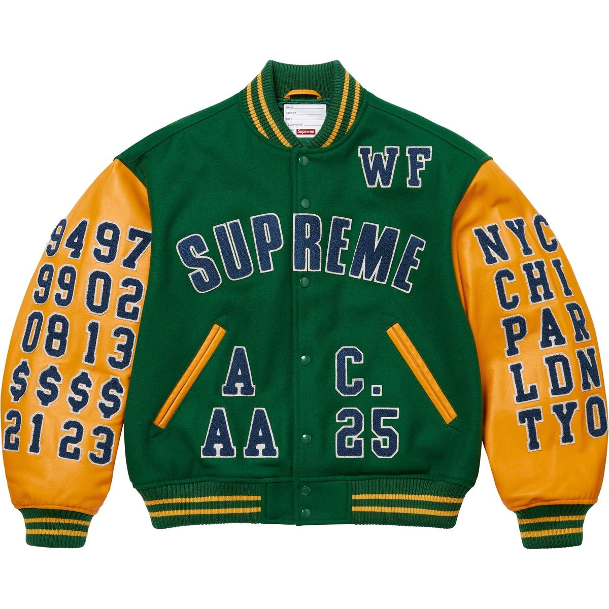 Details on Praises Varsity Jacket Green from spring summer
                                                    2025