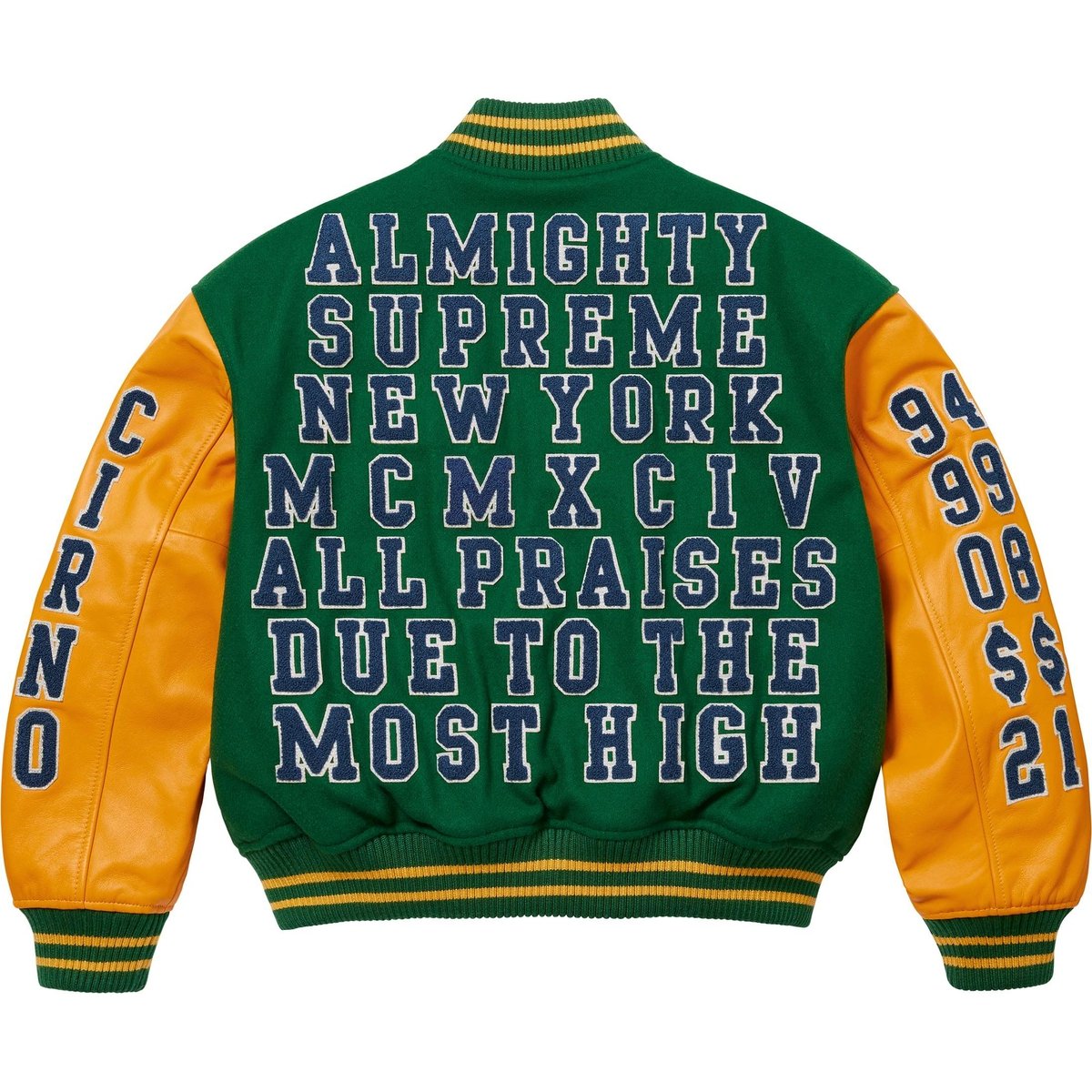 Details on Praises Varsity Jacket Green from spring summer
                                                    2025