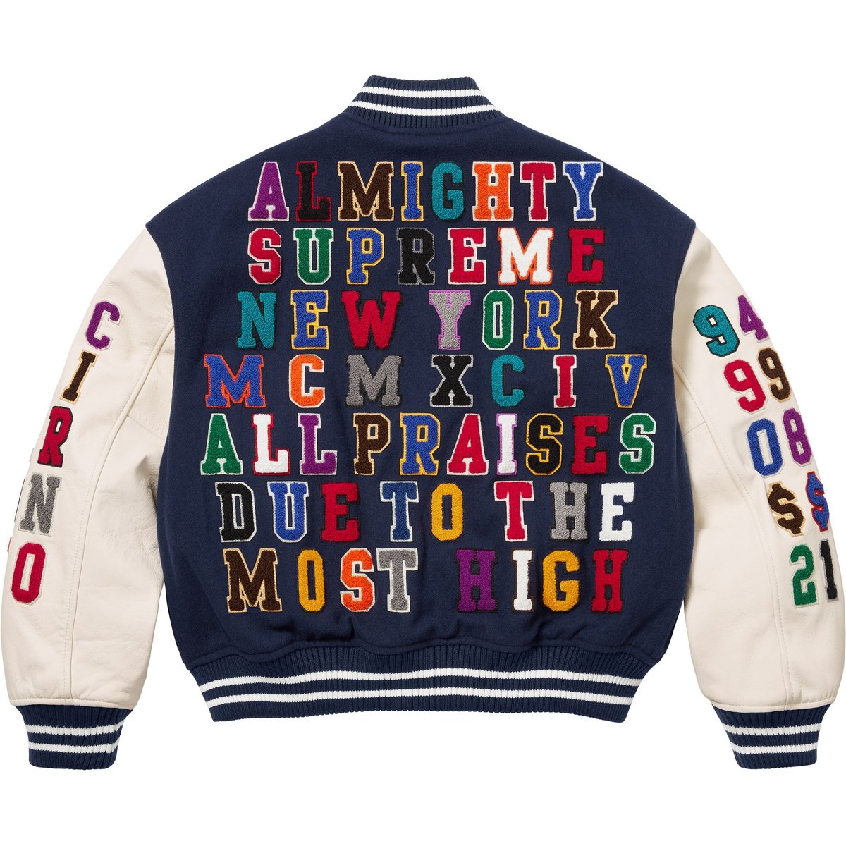 Details on Praises Varsity Jacket Navy from spring summer
                                                    2025