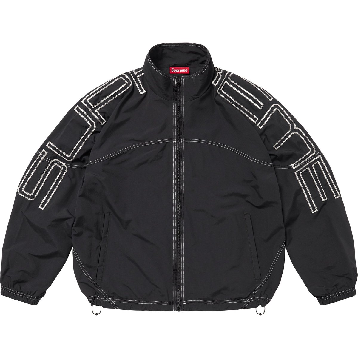 Details on Spellout Embroidered Track Jacket Black from spring summer
                                                    2025