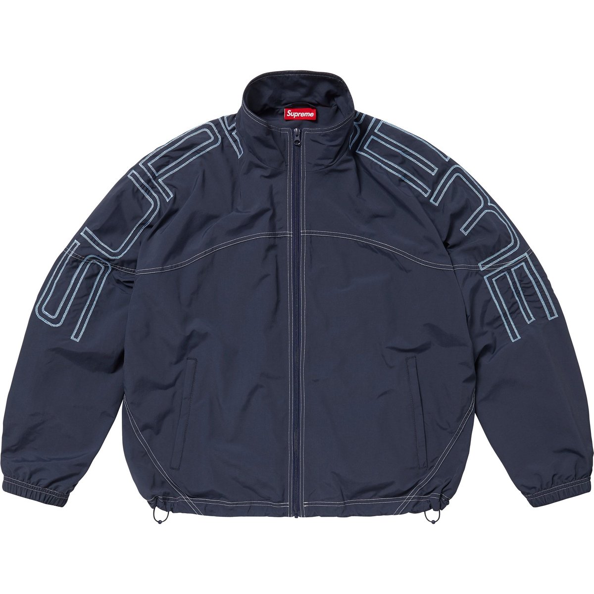 Details on Spellout Embroidered Track Jacket Navy from spring summer
                                                    2025