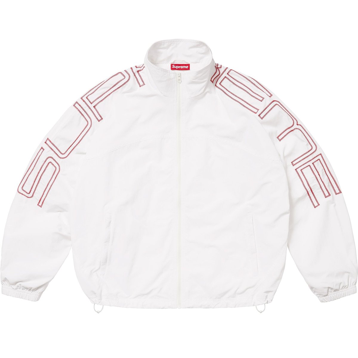 Details on Spellout Embroidered Track Jacket White from spring summer
                                                    2025