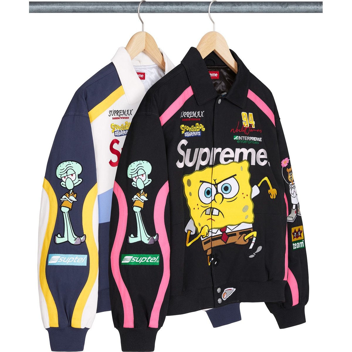 Supreme Supreme SpongeBob SquarePants Jeff Hamilton Racing Jacket for spring summer 25 season