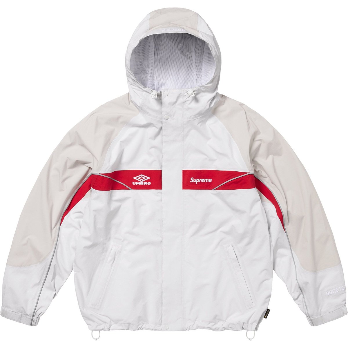 Details on Supreme Umbro GORE-TEX Hooded Jacket White from spring summer
                                                    2025