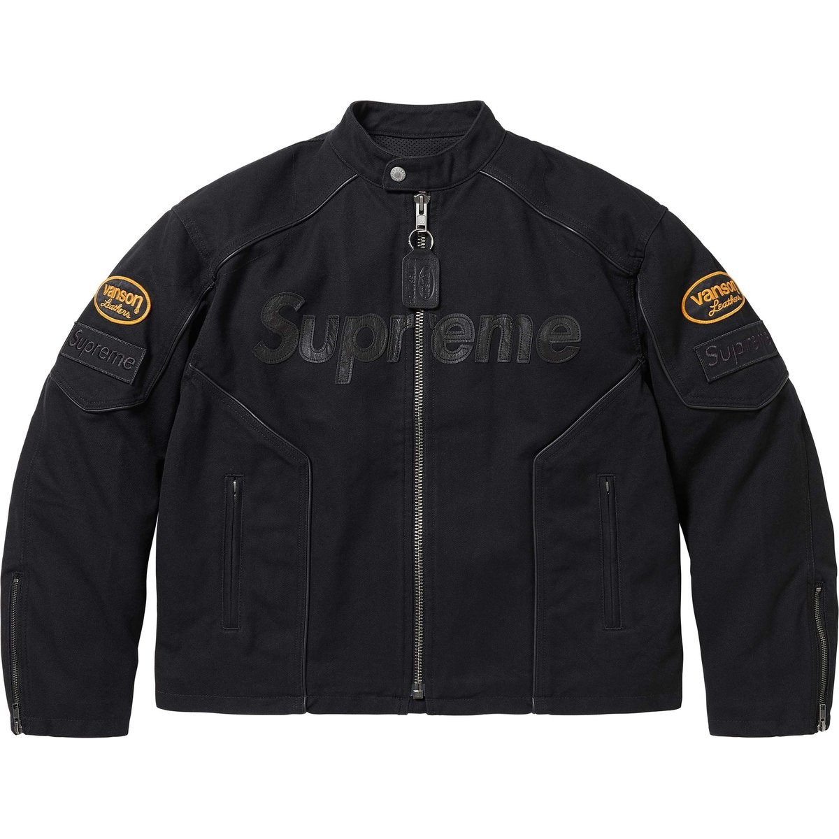 Details on Supreme Vanson Leathers Cordura Cotton Jacket Black from spring summer
                                                    2025