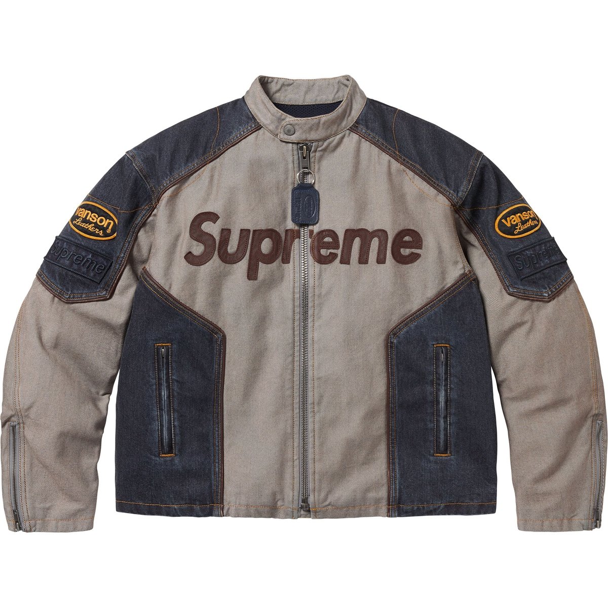 Details on Supreme Vanson Leathers Cordura Cotton Jacket Denim from spring summer
                                                    2025