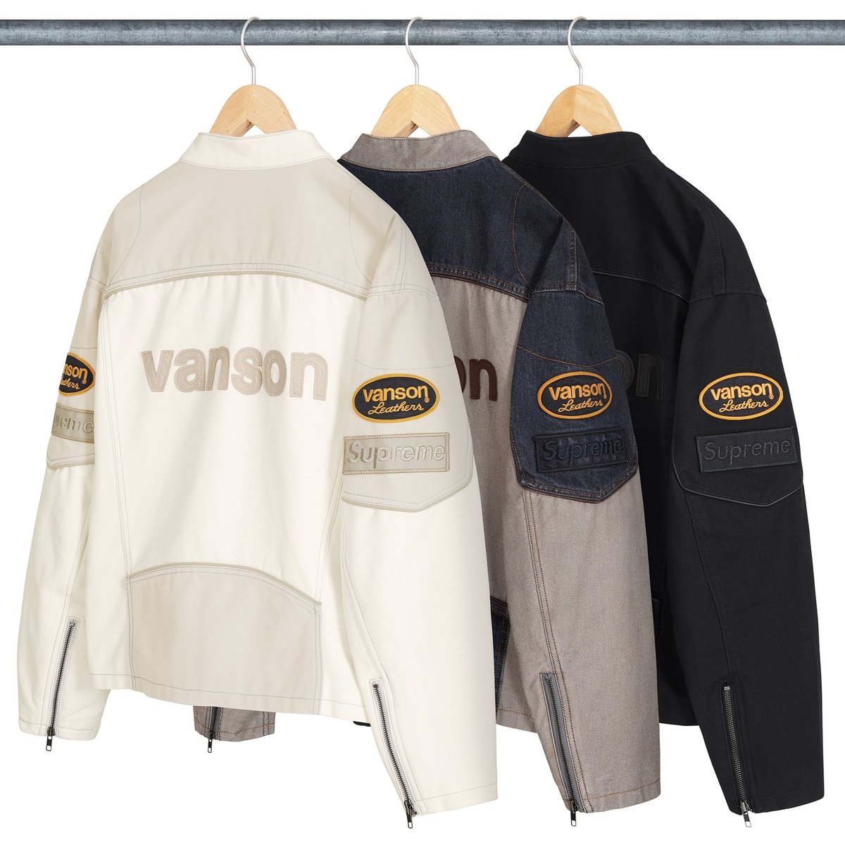 Details on Supreme Vanson Leathers Cordura Cotton Jacket Group Shots from spring summer
                                                    2025