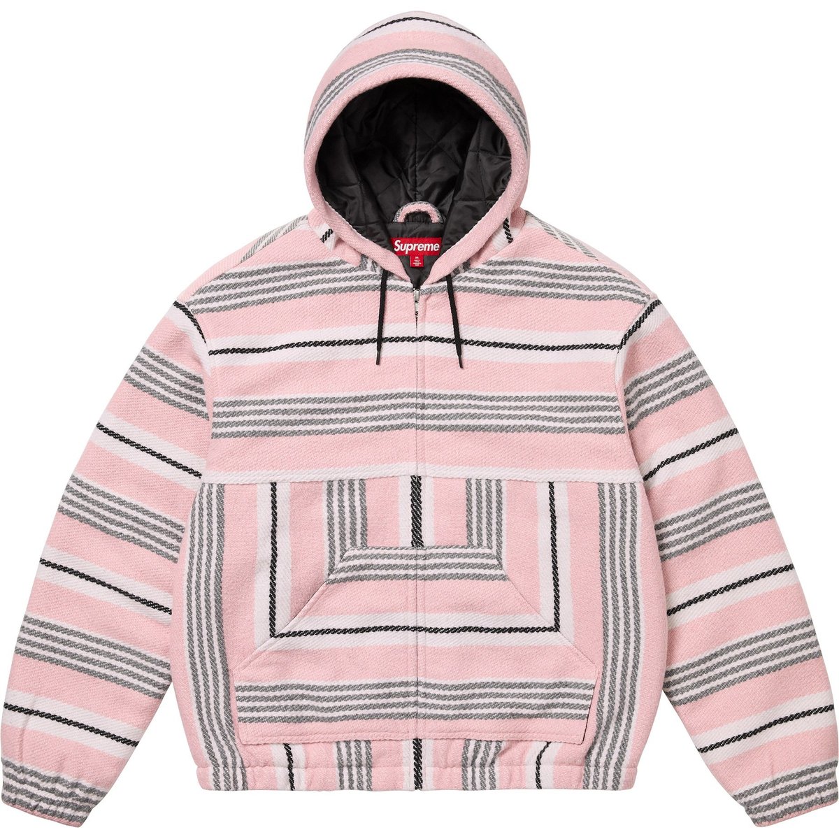 Details on Woven Stripe Hooded Jacket Pink from spring summer
                                                    2025