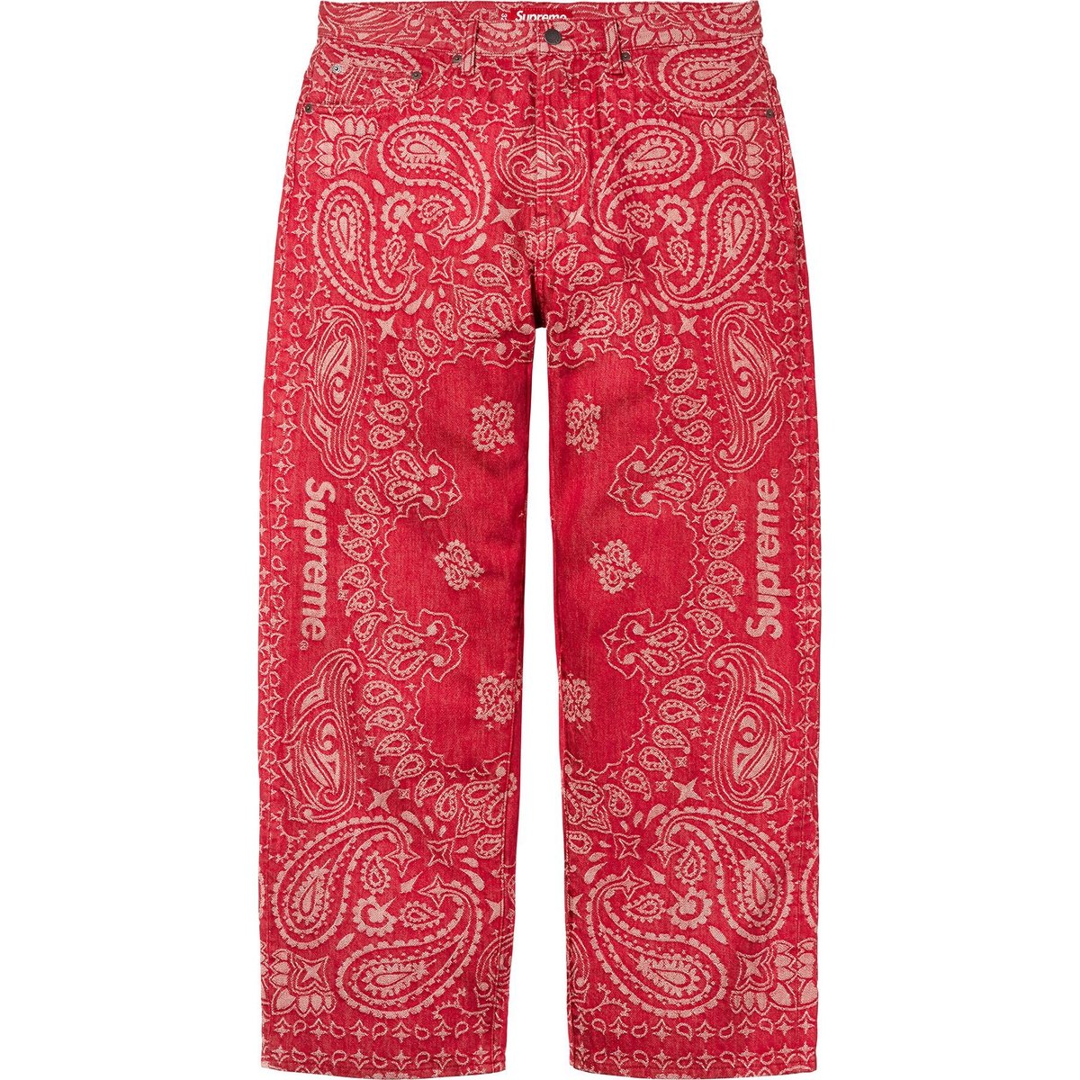 Details on Bandana Jacquard Baggy Jean Red from spring summer
                                                    2025