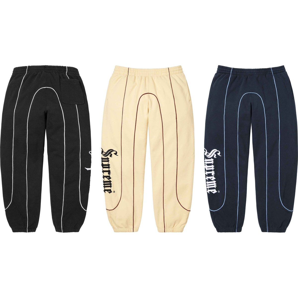 Supreme Curve Piping Sweatpant for spring summer 25 season