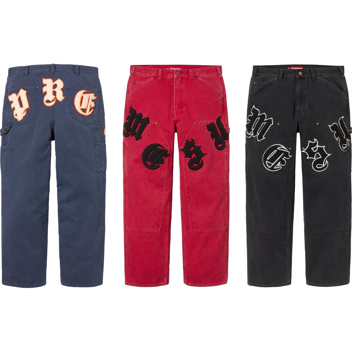 Supreme Old English Canvas Double Knee Painter Pant releasing on Week 1 for spring summer 2025