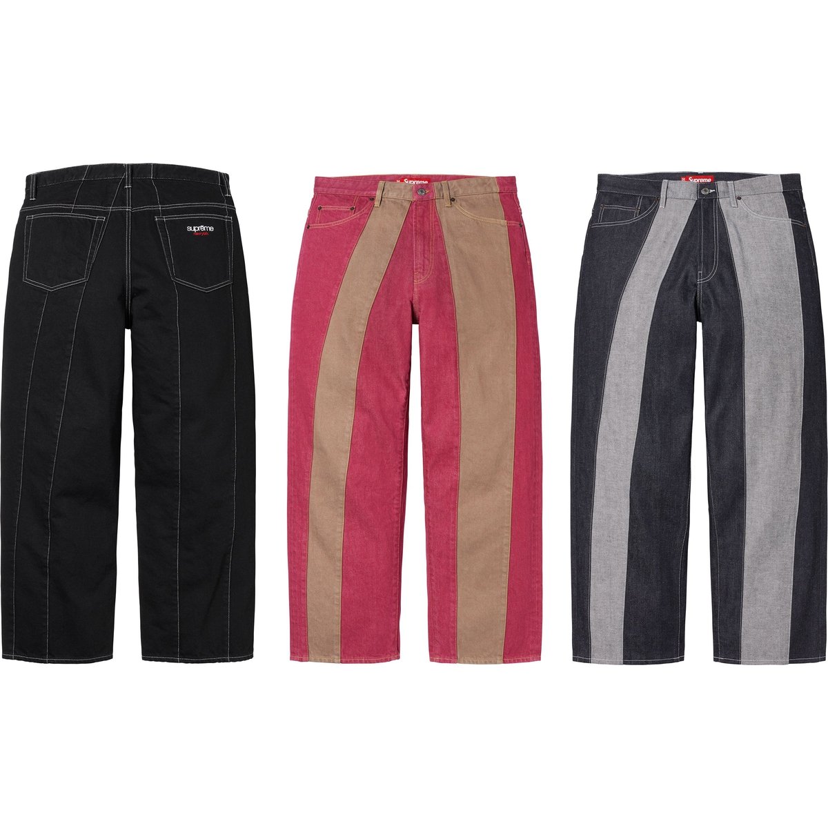 Supreme Paneled Stripe Baggy Jean for spring summer 25 season