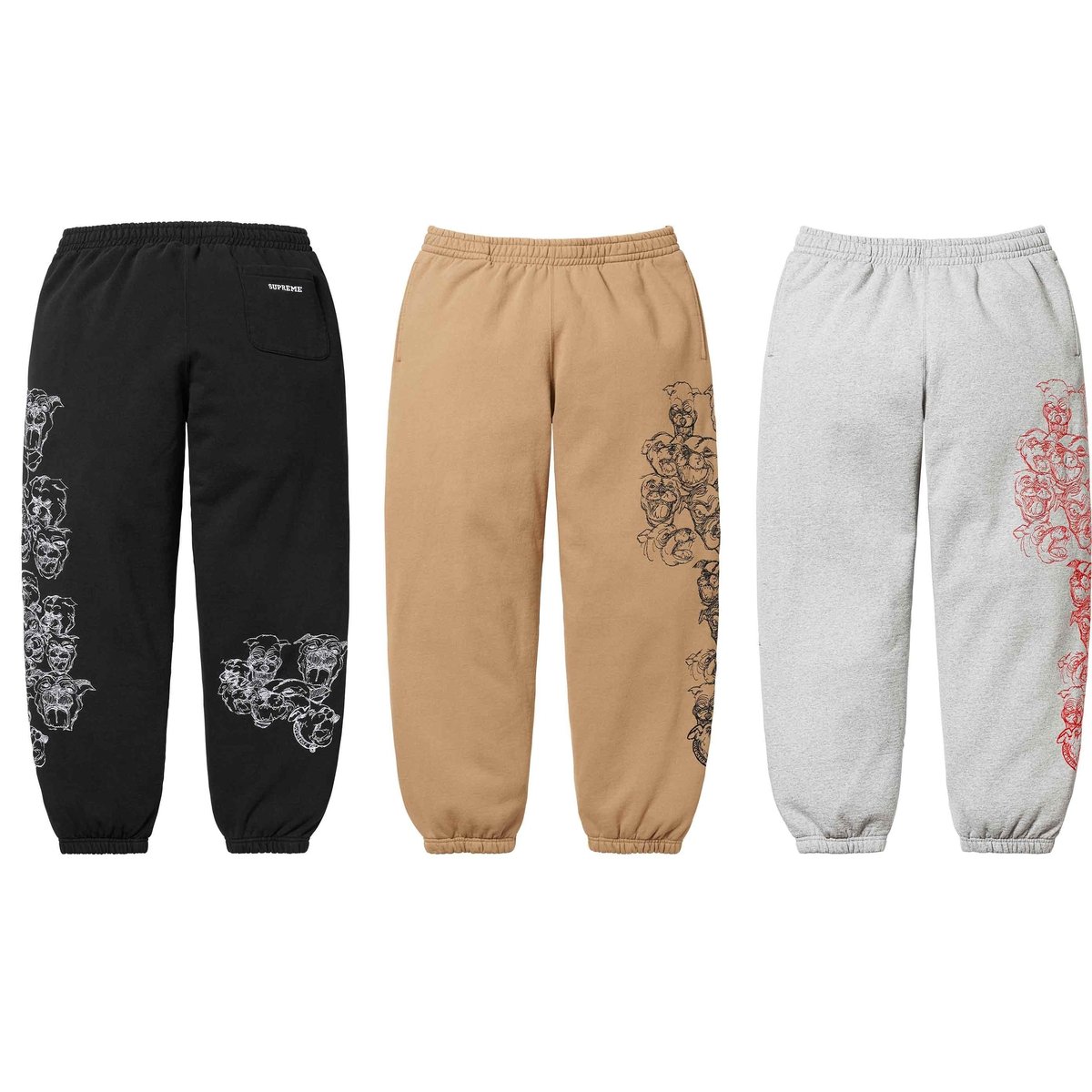 Supreme Pitbulls Embroidered Sweatpant for spring summer 25 season