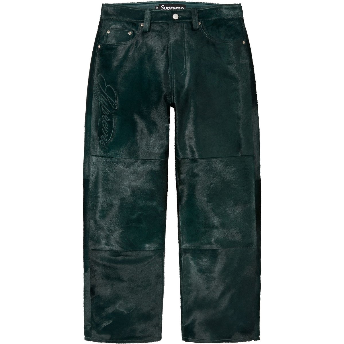 Details on Ponyhair Loose Fit 5-Pocket Jean Green from spring summer
                                                    2025 (Price is $998)