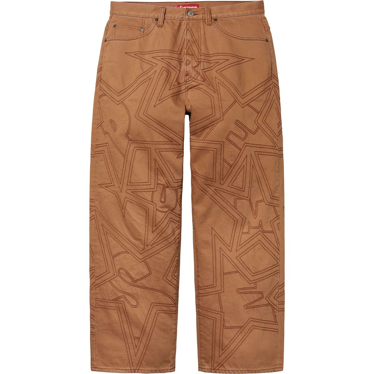 Details on Stars Topstitch Baggy Jean Brown from spring summer
                                                    2025