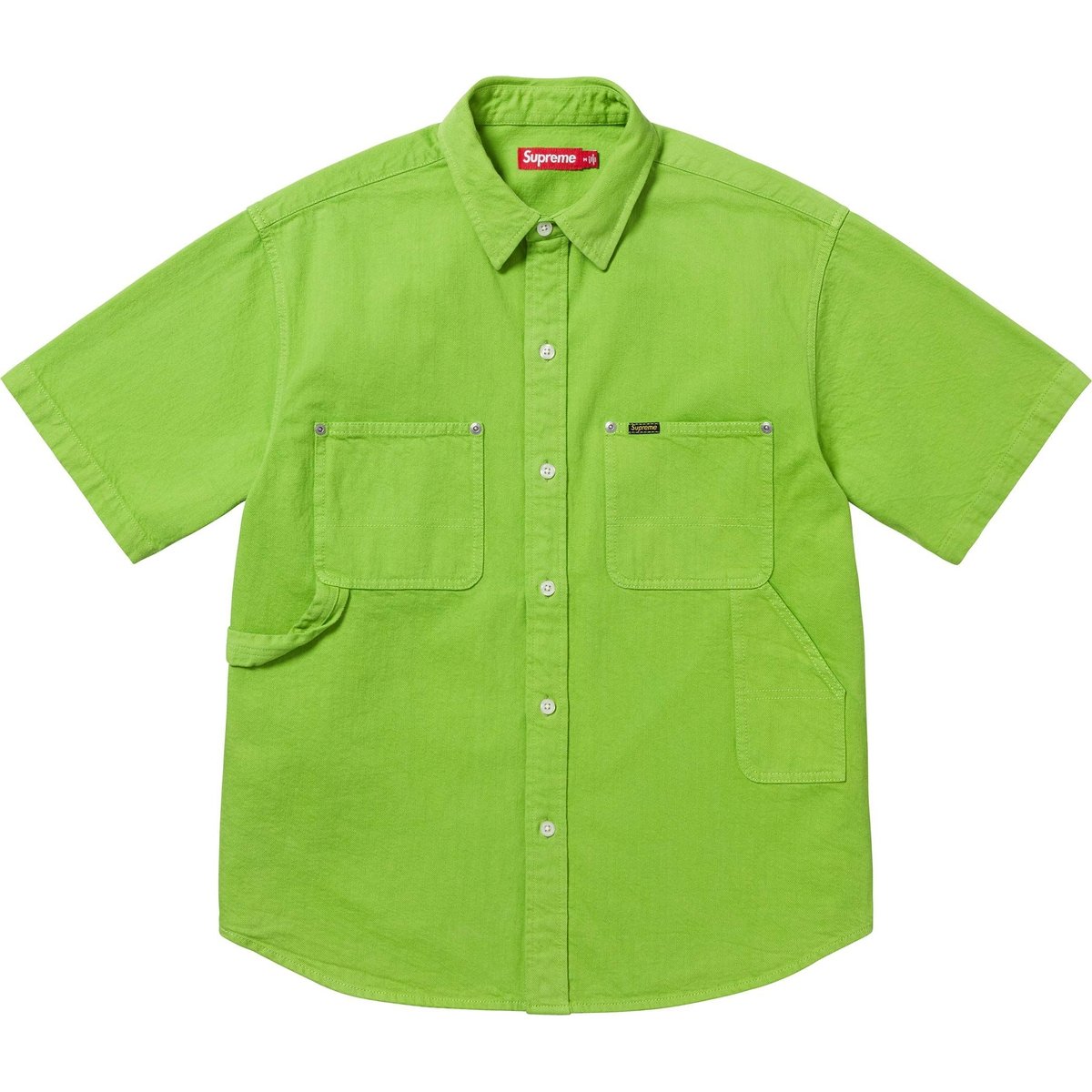 Details on Loose Fit S S Denim Painter Shirt Green from spring summer
                                                    2025