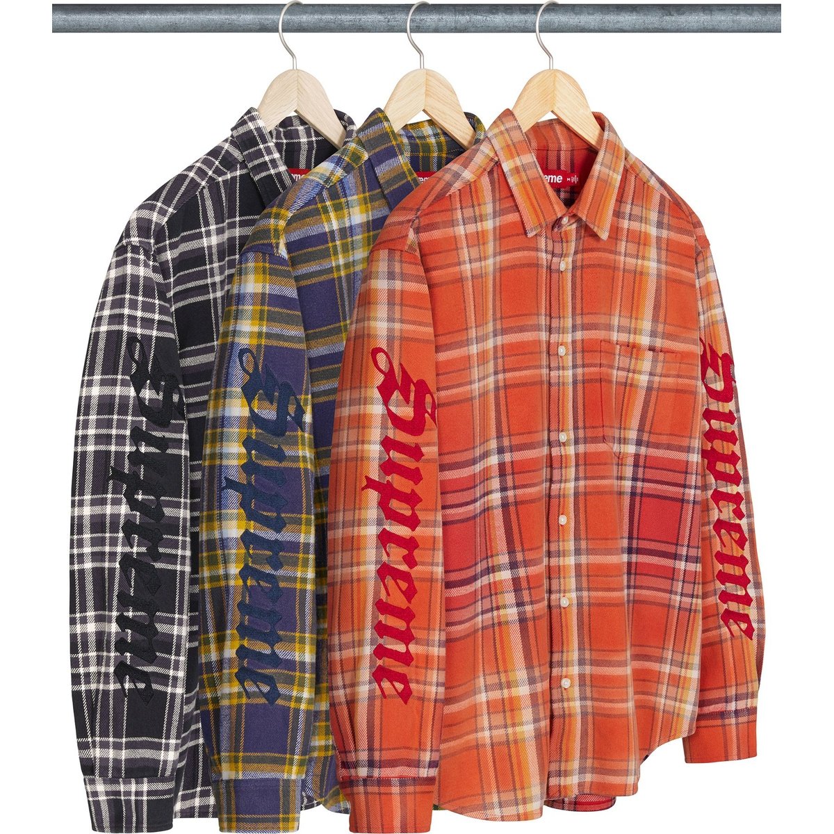 Supreme Old English Plaid Flannel Shirt for spring summer 25 season