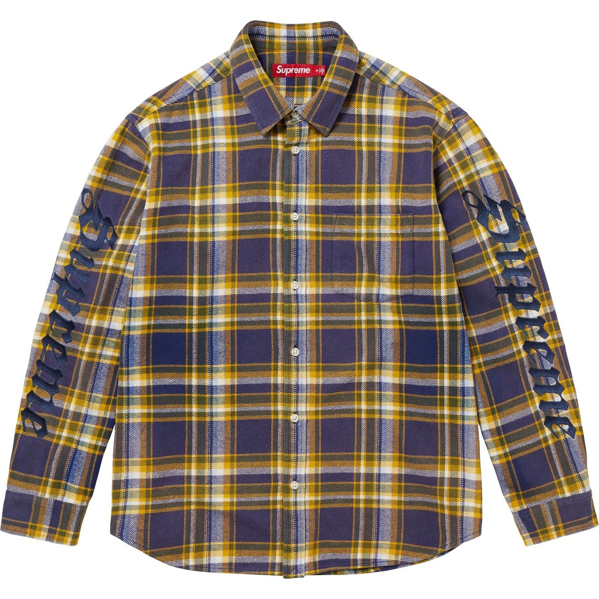 Details on Old English Plaid Flannel Shirt Navy from spring summer
                                                    2025