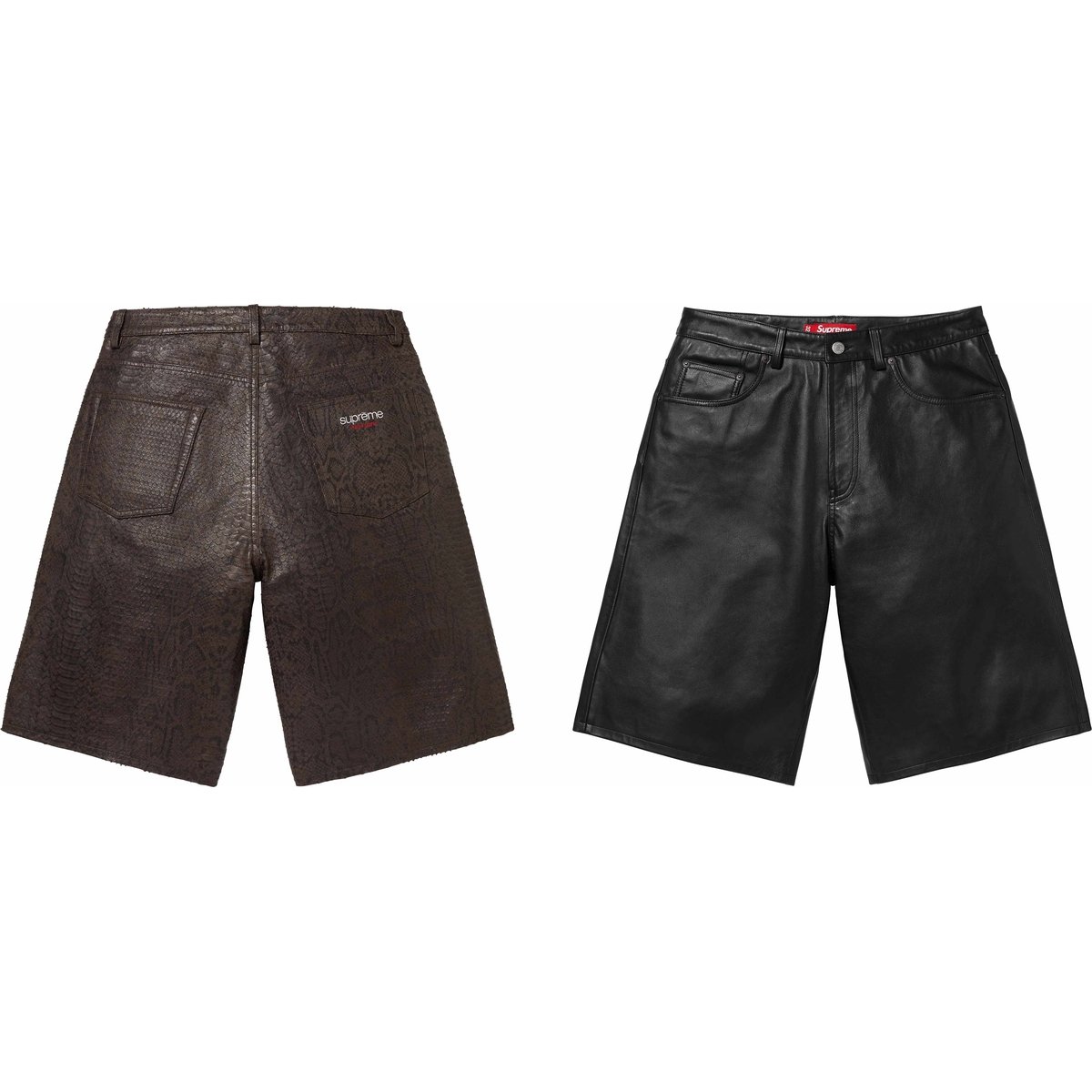 Supreme Baggy Leather Short for spring summer 25 season