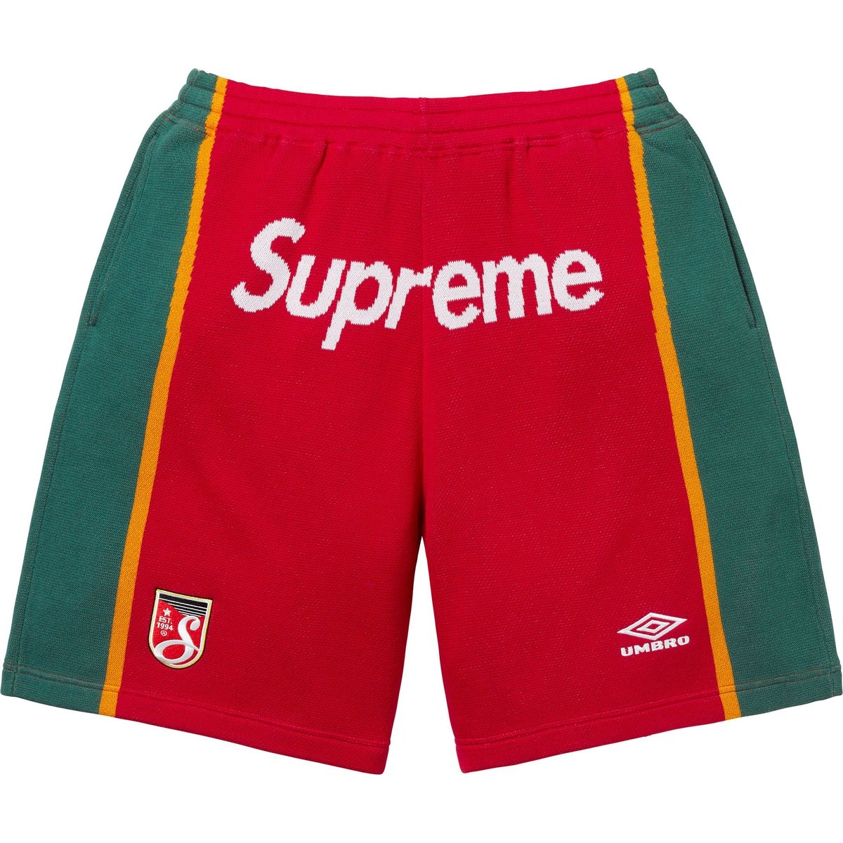 Details on Supreme Umbro Knit Soccer Short Red from spring summer
                                                    2025