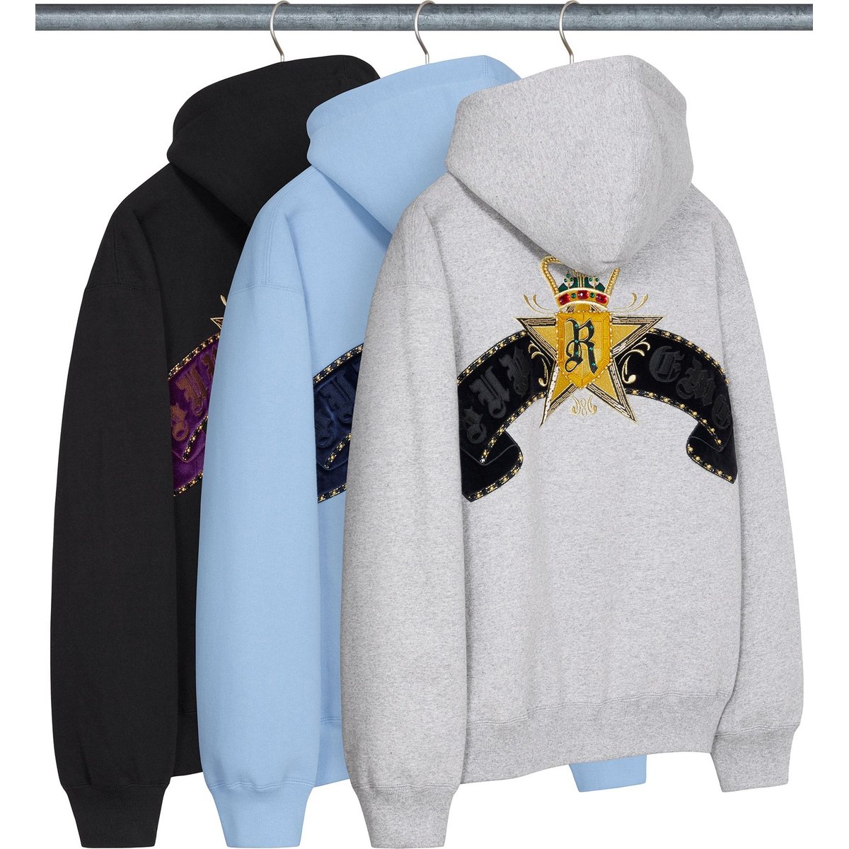 Supreme Crest Zip Up Hooded Sweatshirt for spring summer 25 season