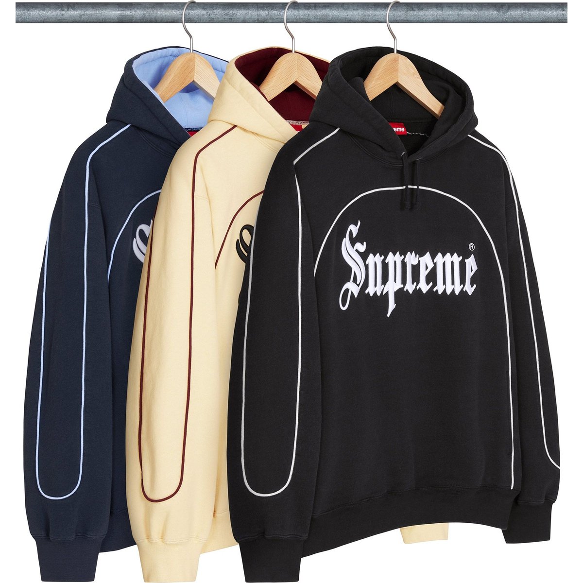 Supreme Curve Piping Hooded Sweatshirt for spring summer 25 season