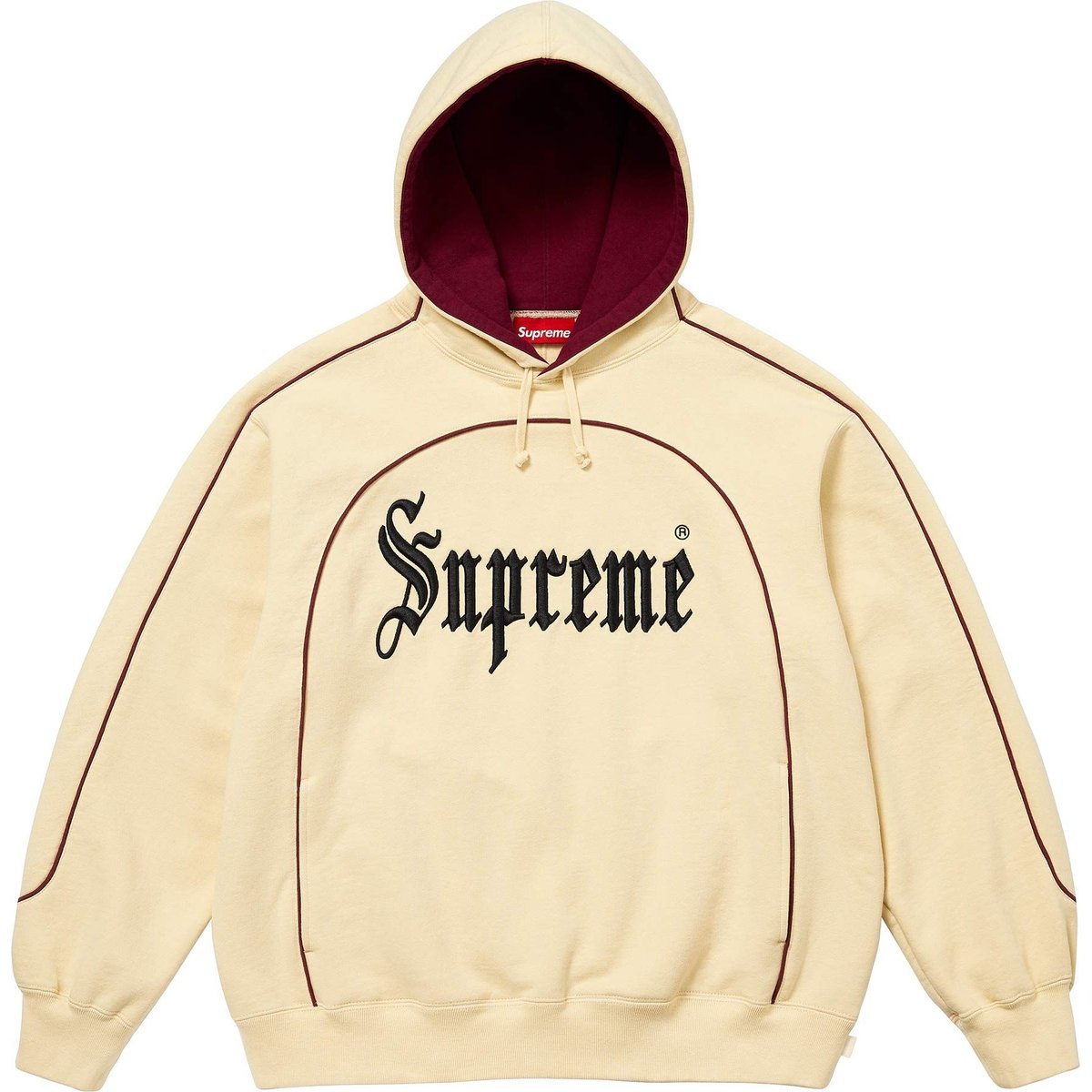 Details on Curve Piping Hooded Sweatshirt Natural from spring summer
                                                    2025