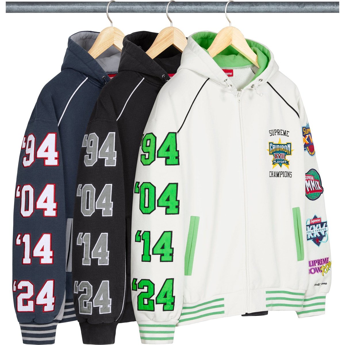 Details on Playoffs Zip Up Hooded Sweatshirt Group Shots from spring summer
                                                    2025 (Price is $198)