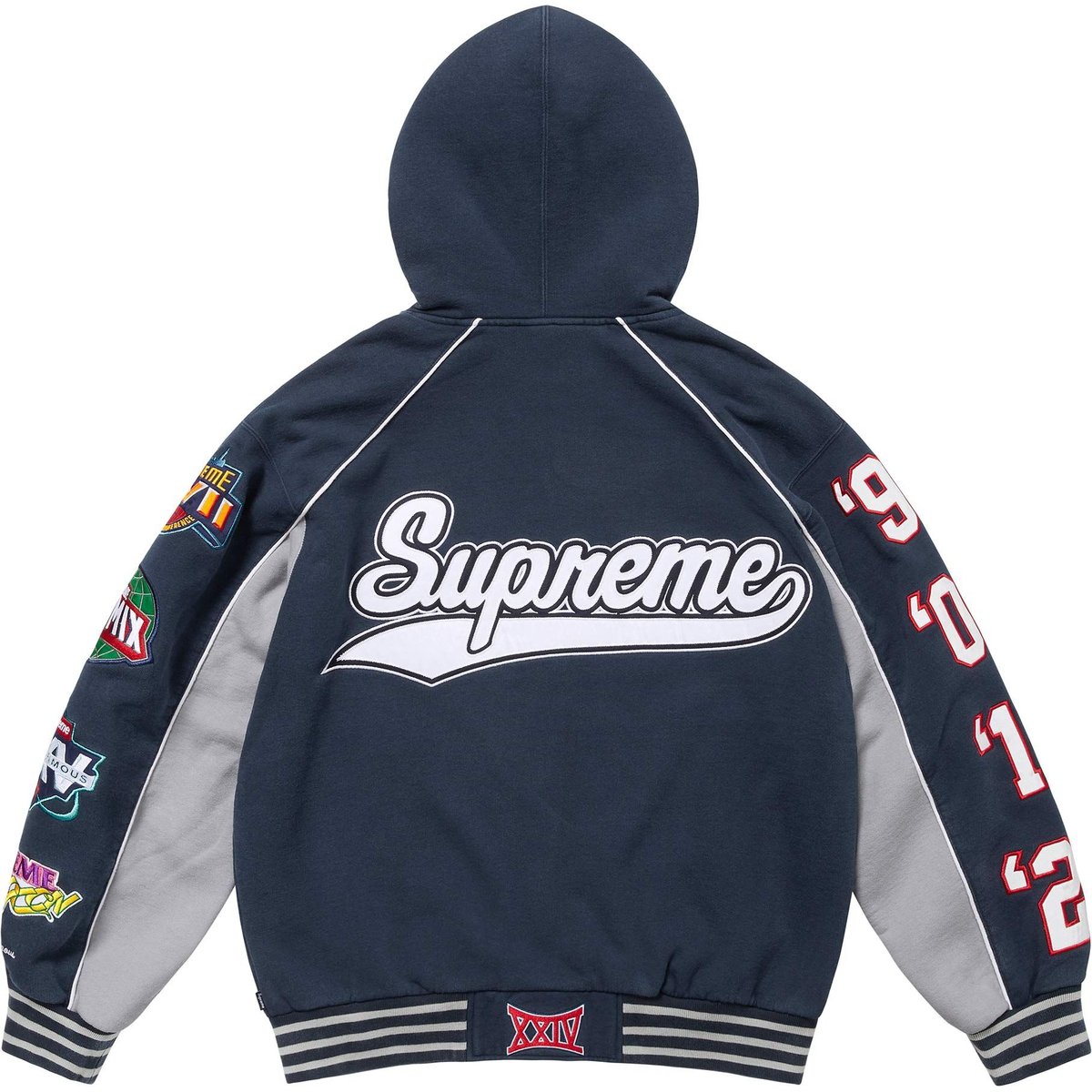 Details on Playoffs Zip Up Hooded Sweatshirt Navy from spring summer
                                                    2025 (Price is $198)