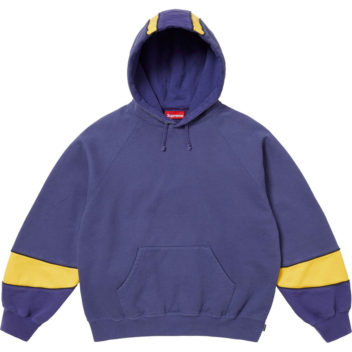 Details on Paneled Hooded Sweatshirt Washed Navy from spring summer
                                                    2025