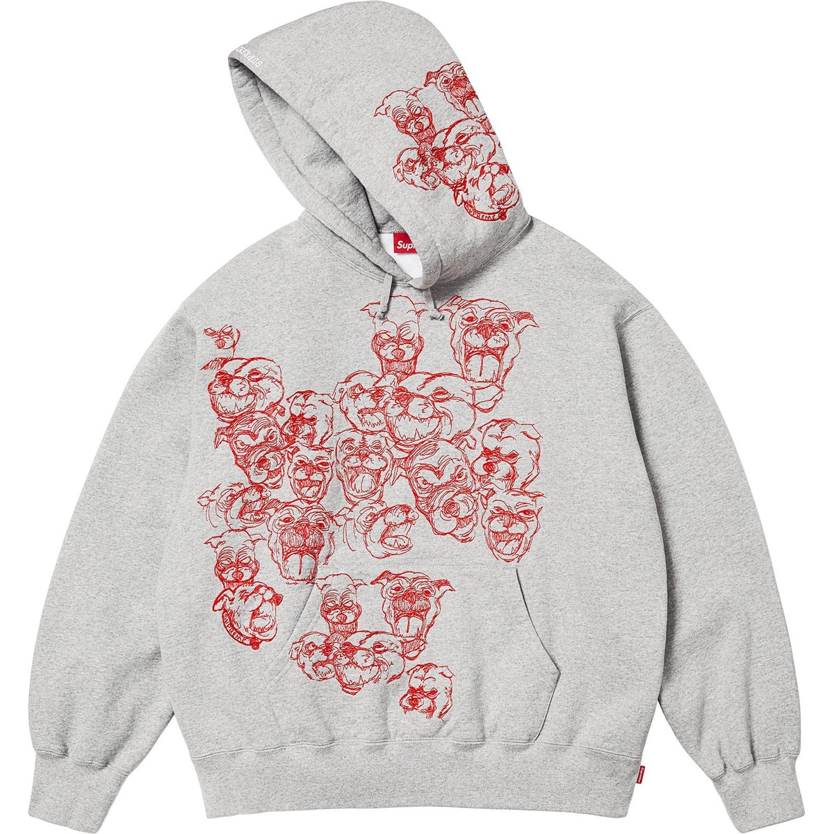 Details on Pitbulls Embroidered Hooded Sweatshirt Heather Grey from spring summer
                                                    2025