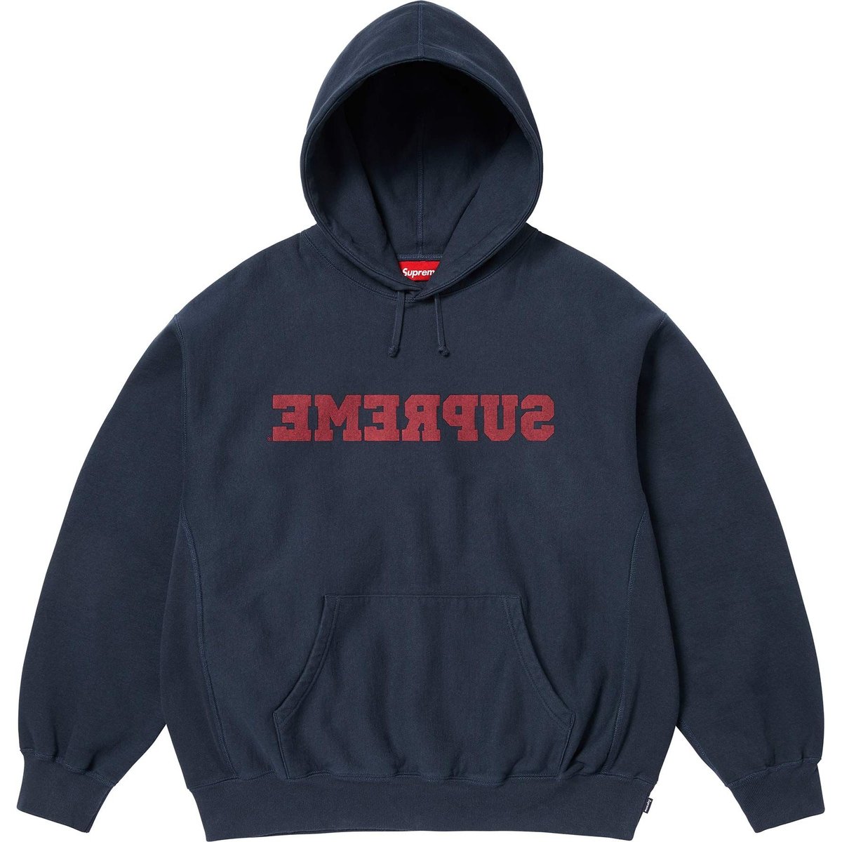 Details on Reverse Hooded Sweatshirt Navy from spring summer
                                                    2025