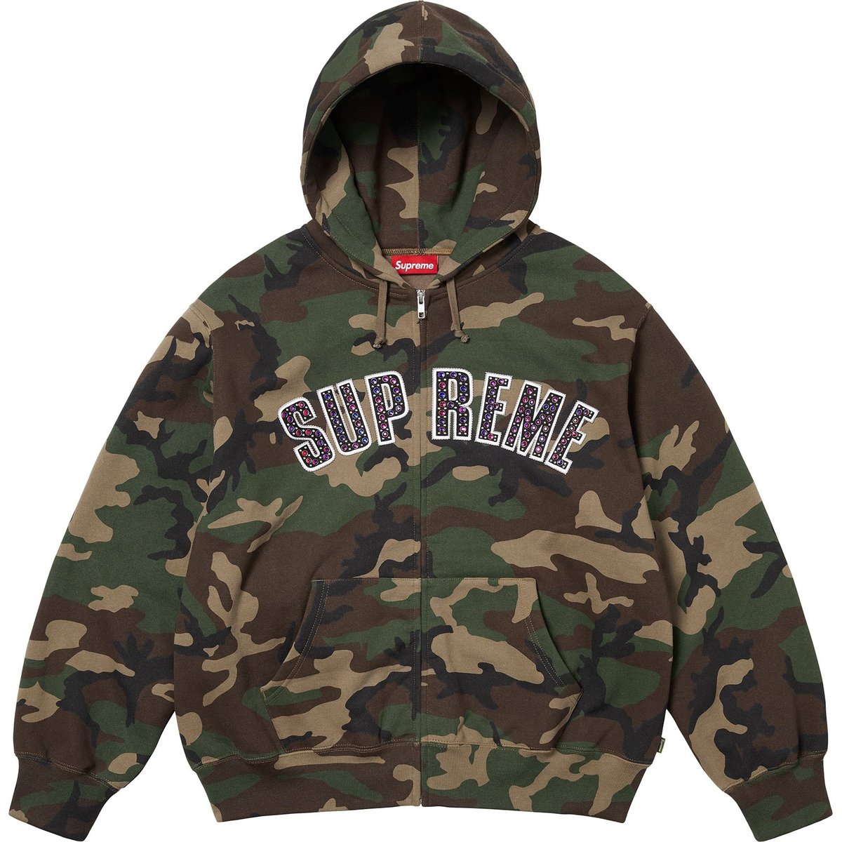 Details on Supreme b.b. Simon Zip Up Hooded Sweatshirt Woodland Camo from spring summer
                                                    2025