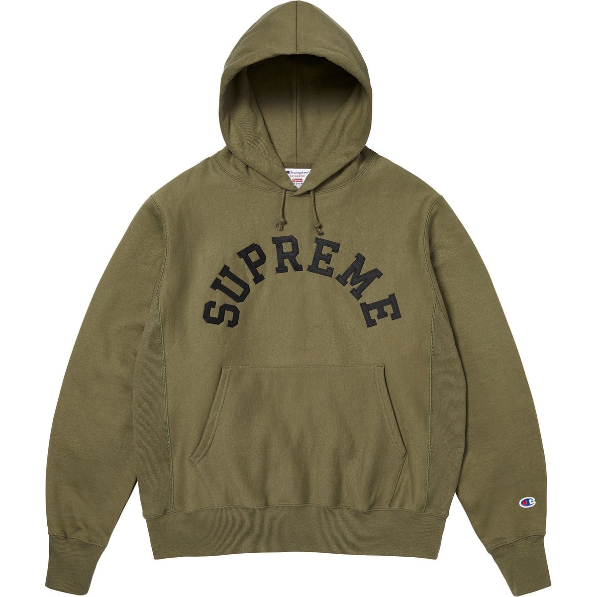 Details on Supreme Champion Hooded Sweatshirt Olive from spring summer
                                                    2025