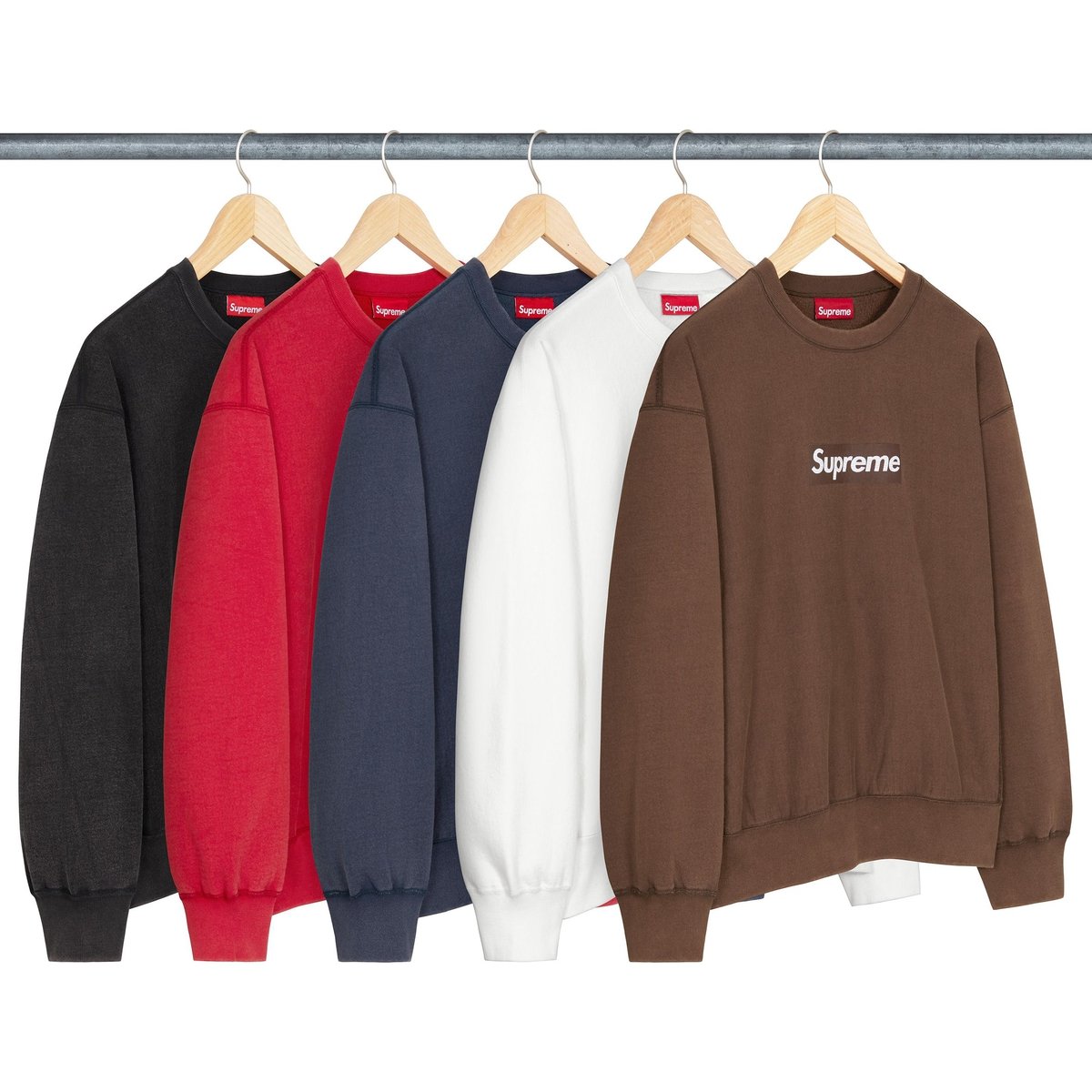 Supreme Washed Box Logo Crewneck for spring summer 25 season