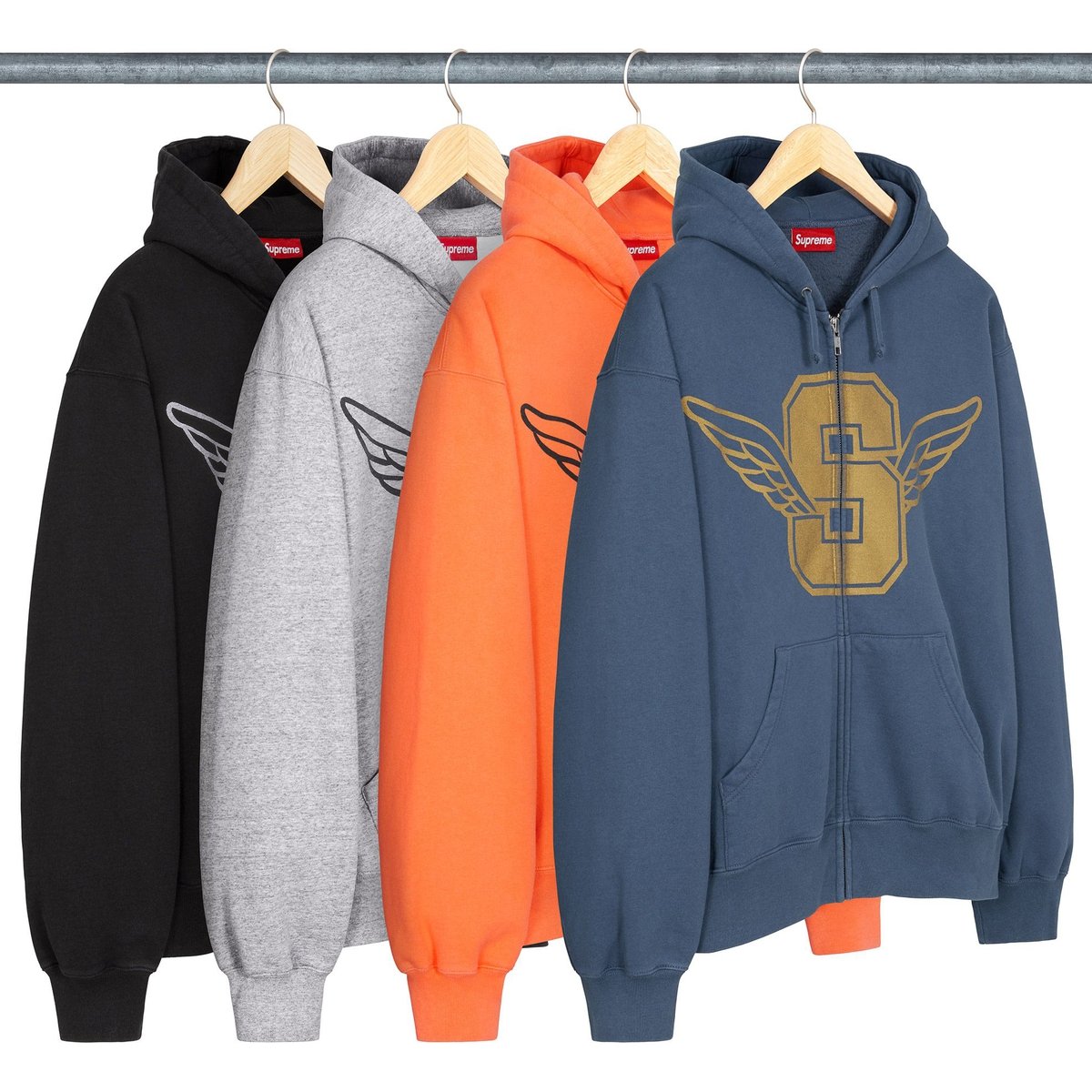 Supreme Wings Zip Up Hooded Sweatshirt releasing on Week 1 for spring summer 2025