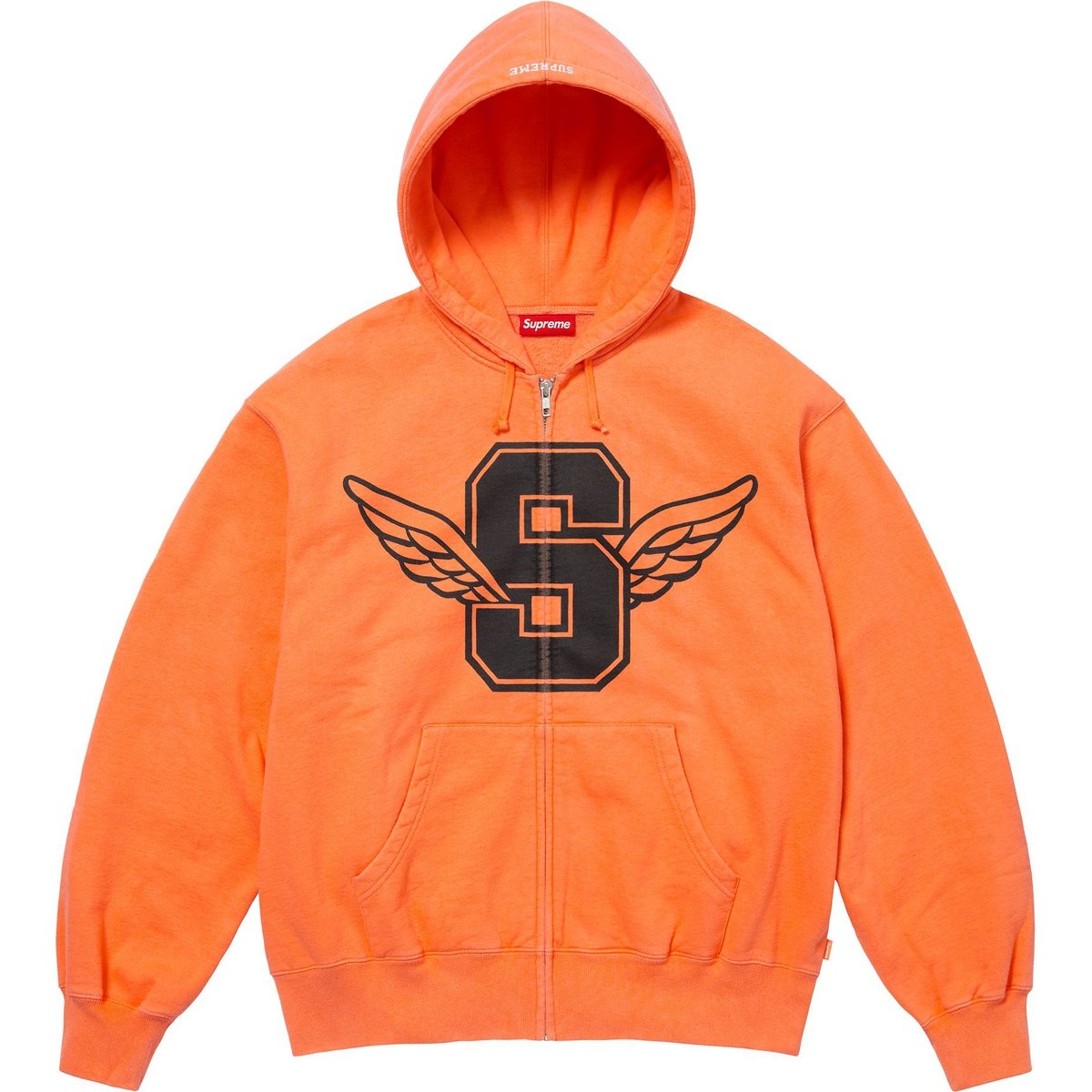 Details on Wings Zip Up Hooded Sweatshirt Light Orange from spring summer
                                                    2025 (Price is $168)