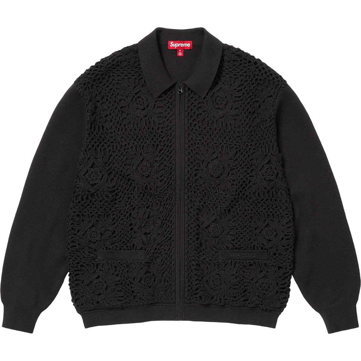 Details on Crochet Zip Up Cardigan Black from spring summer
                                                    2025 (Price is $228)