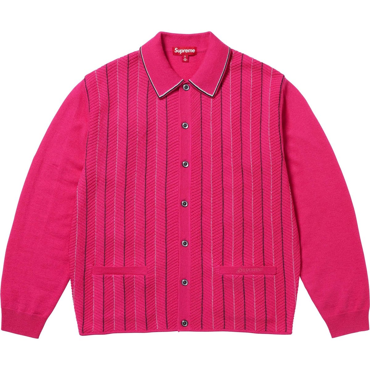 Details on Herringbone Cardigan Pink from spring summer
                                                    2025