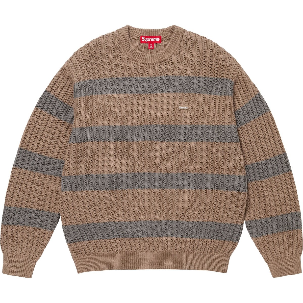 Details on Loose Gauge Stripe Small Box Sweater Khaki from spring summer
                                                    2025