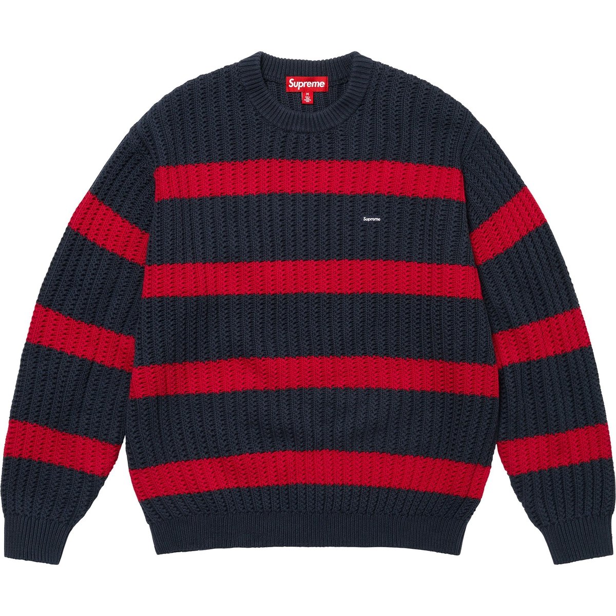 Details on Loose Gauge Stripe Small Box Sweater Navy from spring summer
                                                    2025