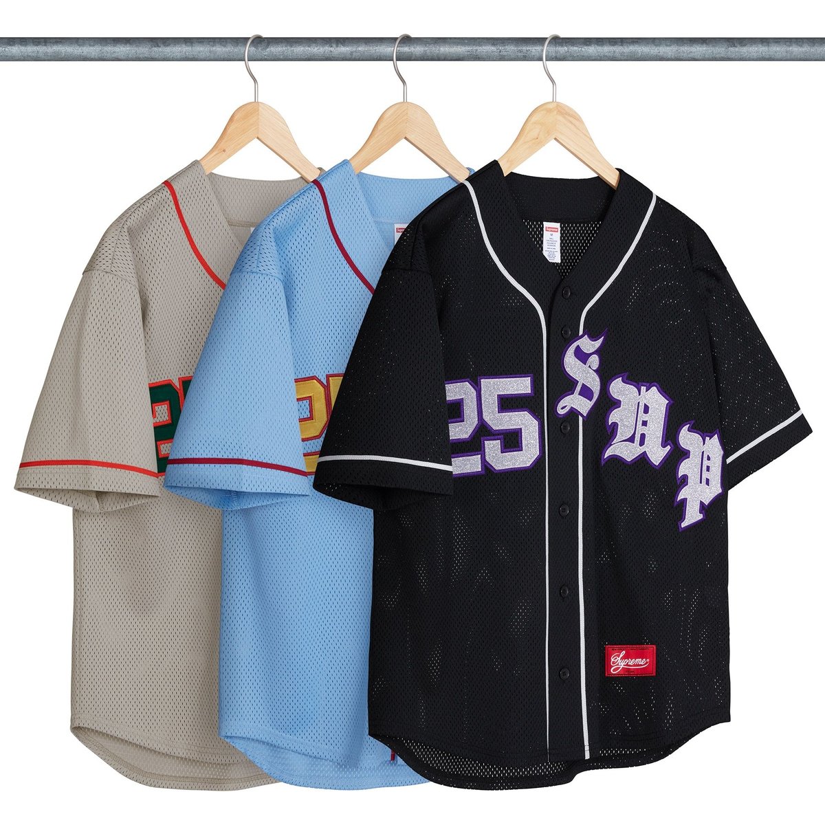 Supreme Old English Baseball Jersey for spring summer 25 season