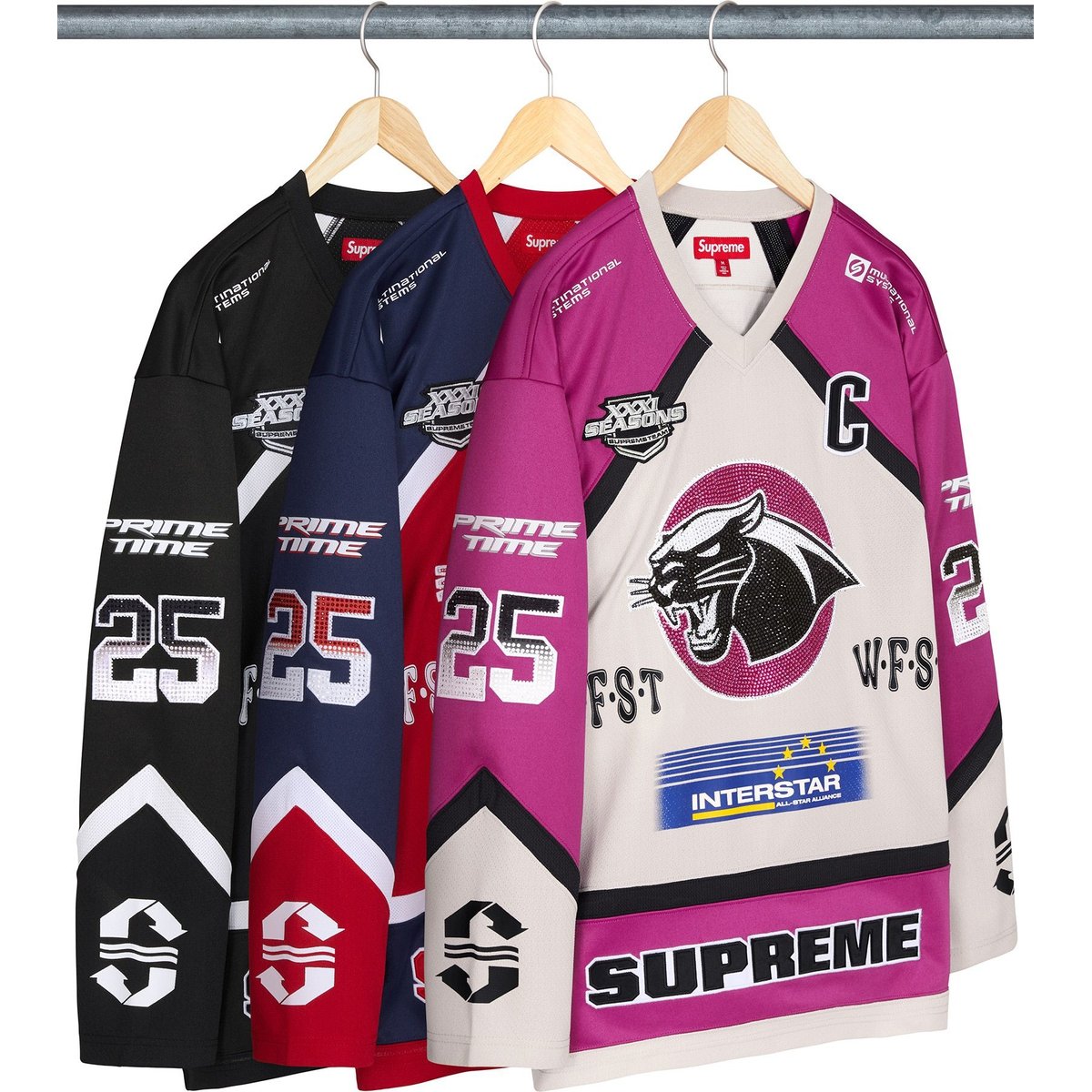 Supreme Rhinestone Hockey Jersey releasing on Week 1 for spring summer 2025