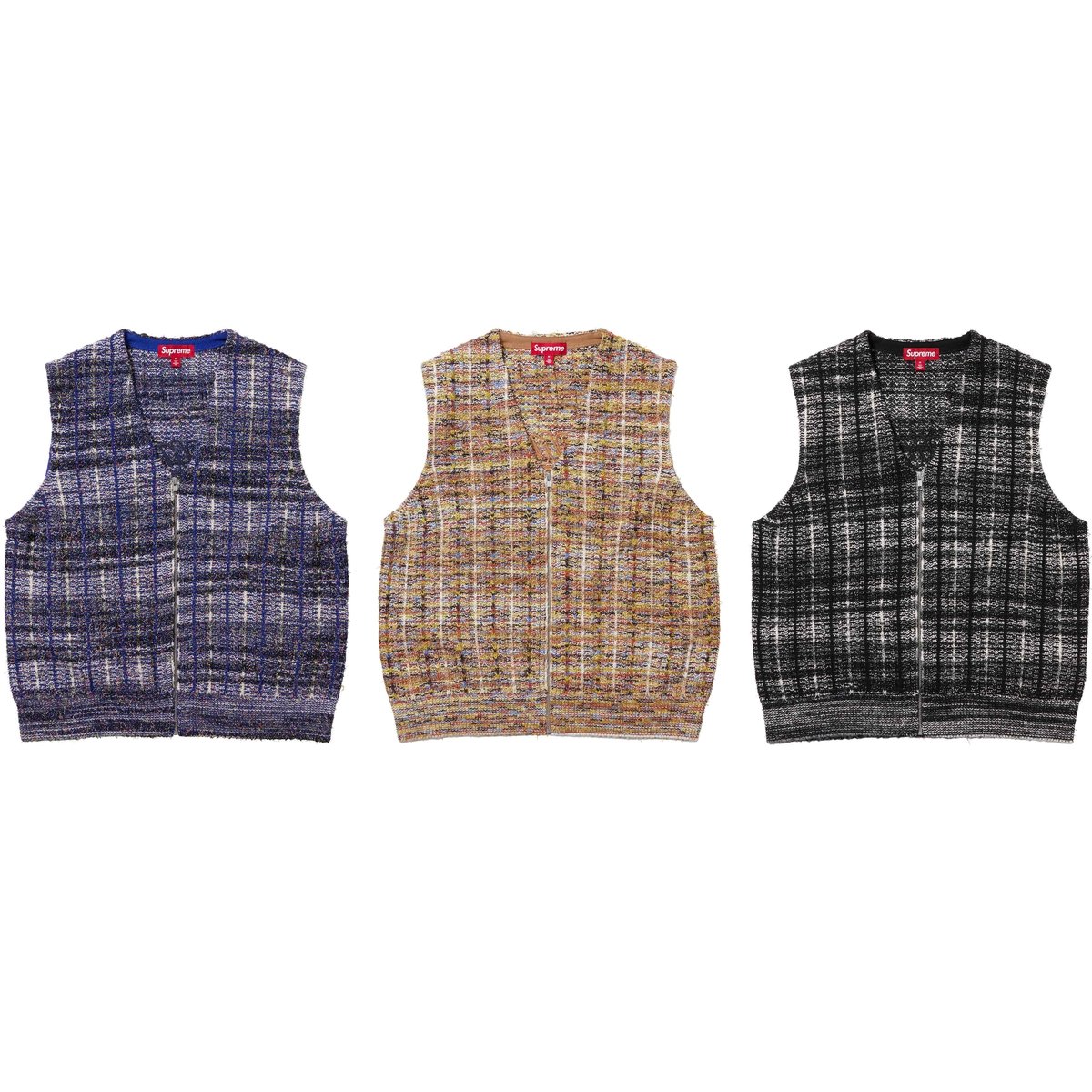 Details on Speckled Zip Up Sweater Vest Group Shots from spring summer
                                                    2025