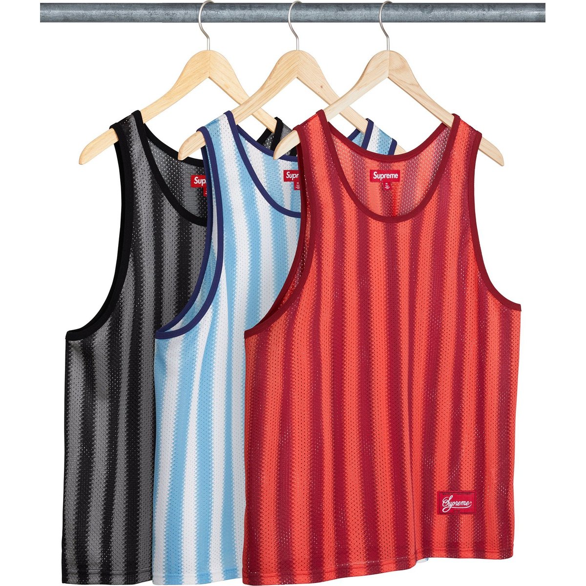 Supreme Stripe Mesh Tank Top for spring summer 25 season